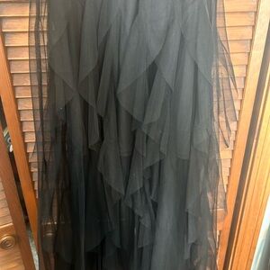 Black Layered Tulle Maxi Skirt - Women's